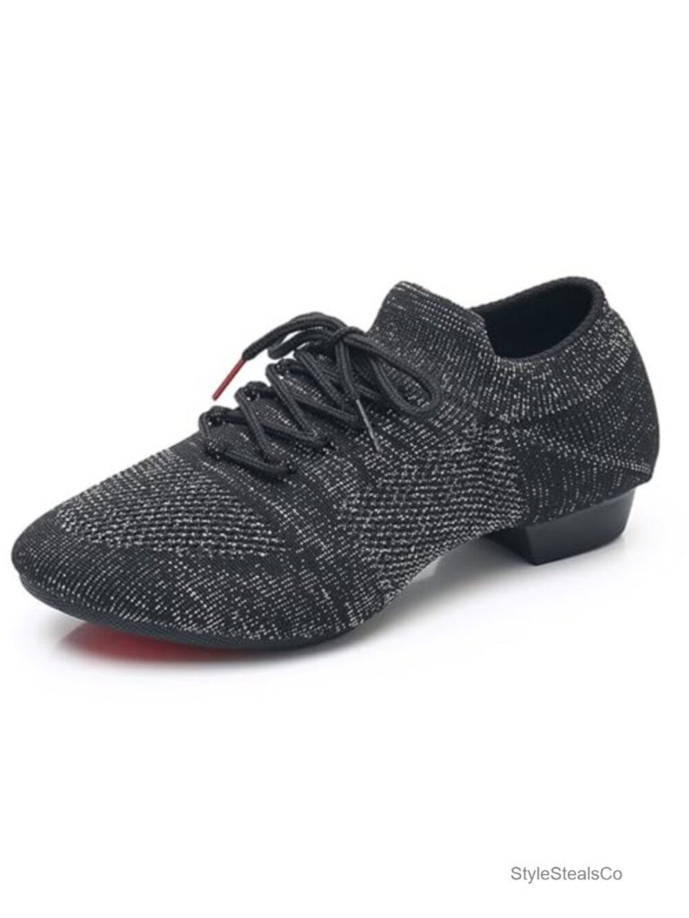 Women's Knit Lace-Up Split-Sole Dance Shoes for Salsa Ballroom Latin Jazz
